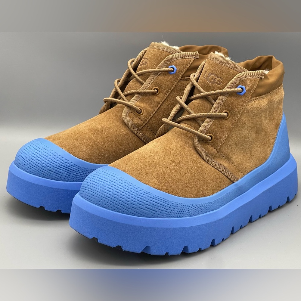 UGG NEUMEL WEATHER HYBRID Chestnut Sky Blue Waterproof Boots 1143991 Mens Size 8